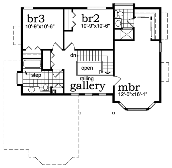 Dream House Plan - Craftsman Floor Plan - Upper Floor Plan #47-1053