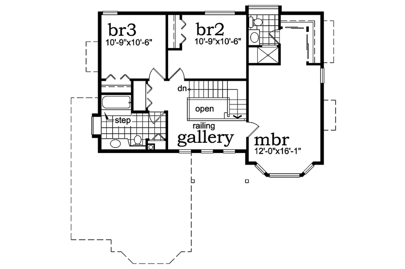 Dream House Plan - Floor Plan - Upper Floor for Craftsman House Plan #47-1053 - 3 bed, 2.5 bath