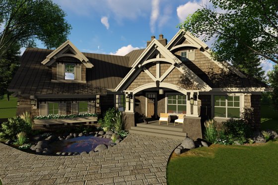 Exterior - Front Elevation 4 for Craftsman House Plan #51-571 - 3 bed, 3 bath