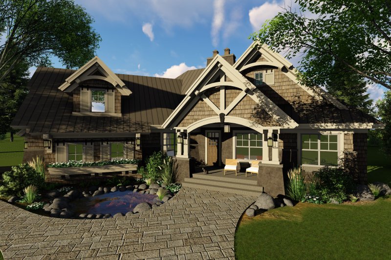 Architectural House Design - Exterior - Front Elevation 4 for Craftsman House Plan #51-571 - 3 bed, 3 bath