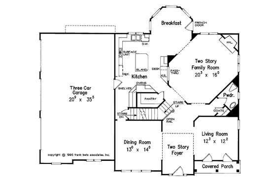 Floor Plan - Main Floor for Colonial House Plan #927-76 - 4 bed, 3.5 bath