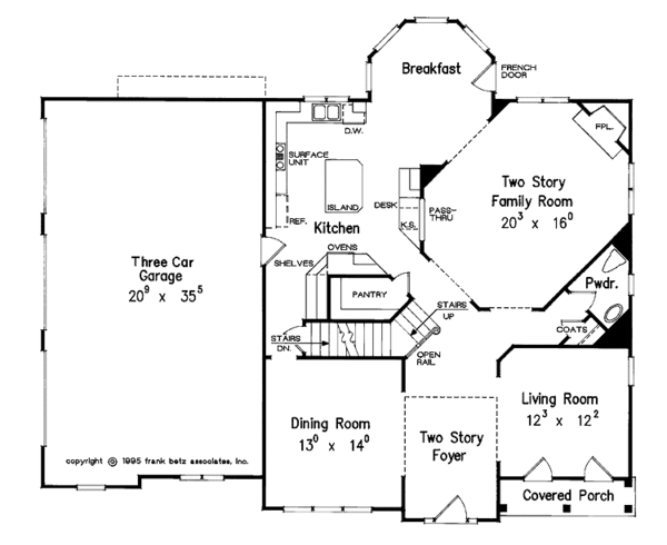 Architectural House Design - Colonial Floor Plan - Main Floor Plan #927-76