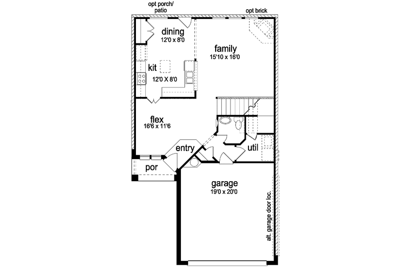 Home Plan - Floor Plan - Main Floor for Traditional House Plan #84-651 - 3 bed, 2.5 bath