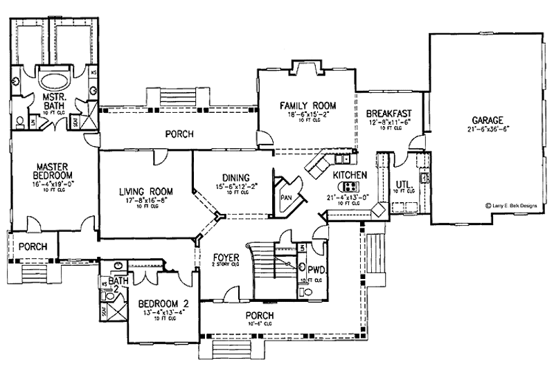 Home Plan - Floor Plan - Main Floor for Country House Plan #952-231 - 4 bed, 4.5 bath