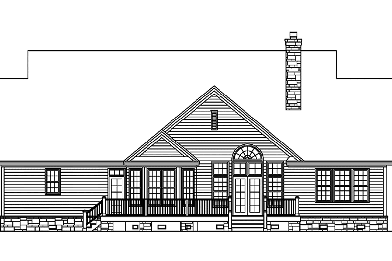 Dream House Plan - Exterior - Rear Elevation 1 for Ranch House Plan #929-654 - 3 bed, 2 bath