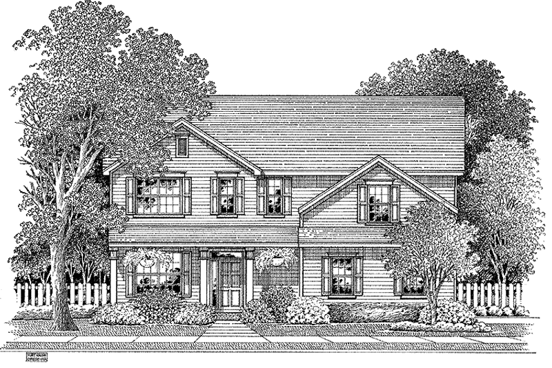 House Plan Design - Exterior - Front Elevation 3 for Colonial House Plan #999-87 - 3 bed, 2.5 bath