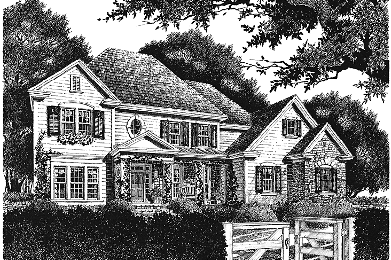 Dream House Plan - Colonial Exterior - Front Elevation Plan #429-176