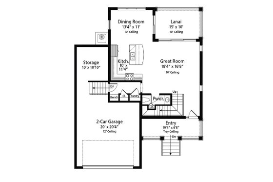 Floor Plan - Main Floor for Beach House Plan #938-108 - 3 bed, 2.5 bath