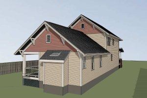 Exterior - Rear Elevation for Craftsman House Plan #79-274 - 4 bed, 3.5 bath