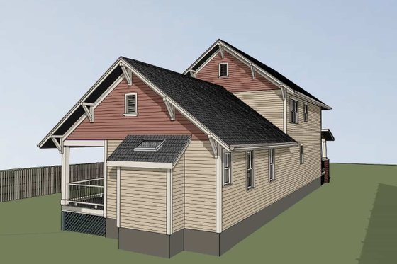 Exterior - Rear Elevation for Craftsman House Plan #79-274 - 4 bed, 3.5 bath