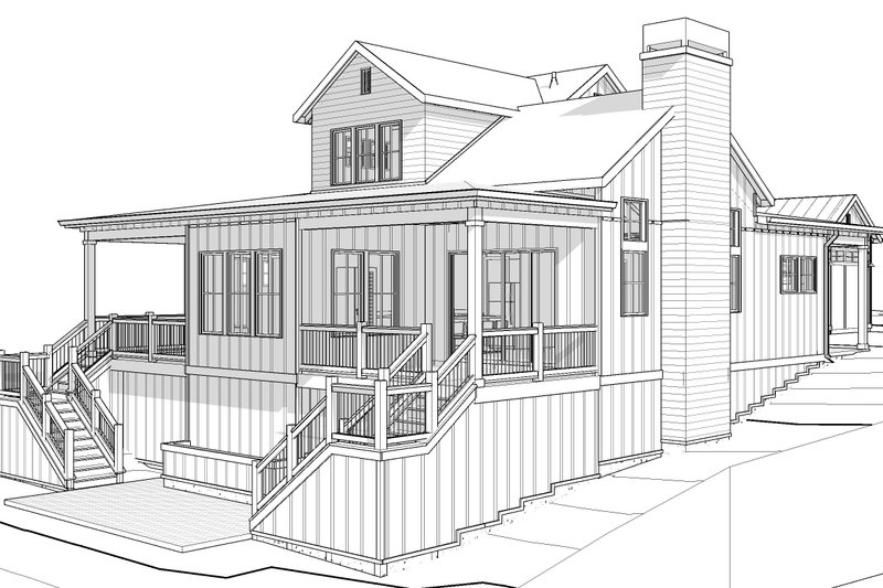 Architectural House Design - Exterior - Other Elevation 3 for Farmhouse House Plan #895-173 - 4 bed, 3.5 bath