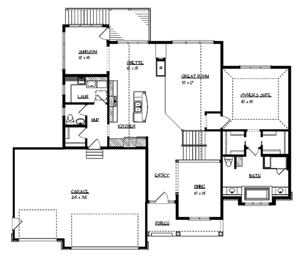 House Design - European Floor Plan - Main Floor Plan #320-991