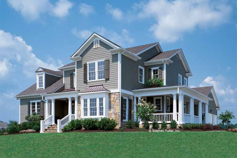 Architectural House Design - Exterior - Front Elevation 3 for Country House Plan #429-258 - 4 bed, 3.5 bath