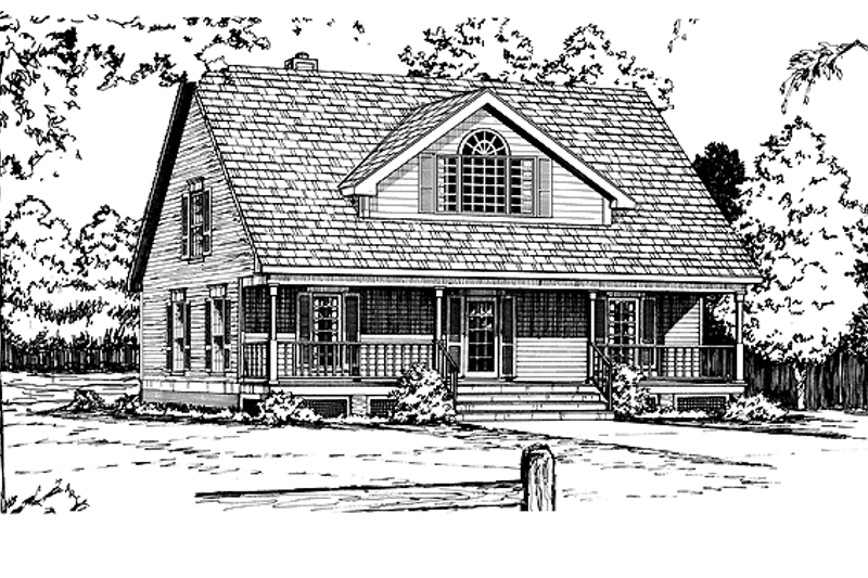 Home Plan - Exterior - Front Elevation 3 for Country House Plan #320-843 - 3 bed, 2 bath