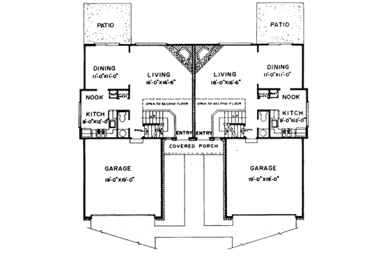 Floor Plan - Main Floor for Traditional House Plan #303-424 - 3 bed, 1.5 bath