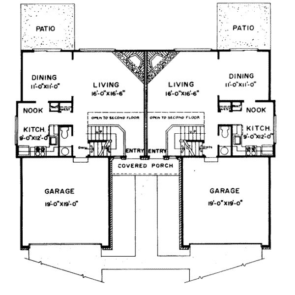 Floor Plan - Main Floor for Traditional House Plan #303-424 - 3 bed, 1.5 bath