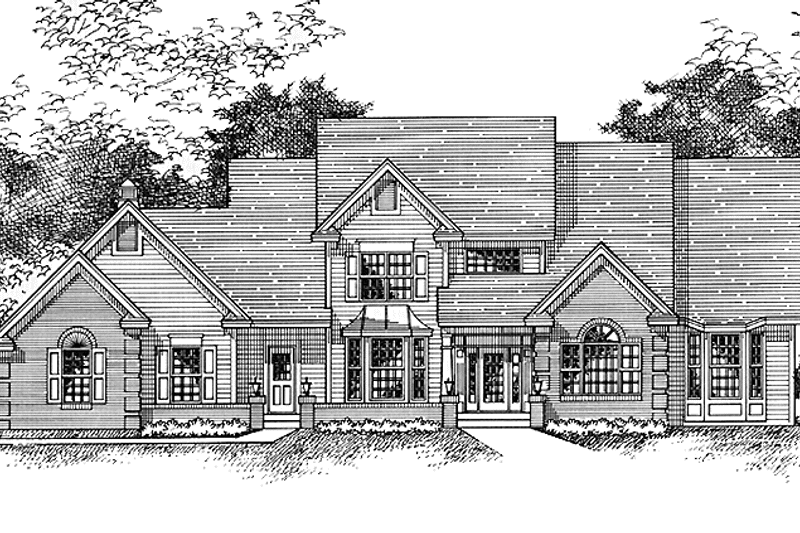 Architectural House Design - Exterior - Front Elevation 3 for Traditional House Plan #51-954 - 4 bed, 3.5 bath