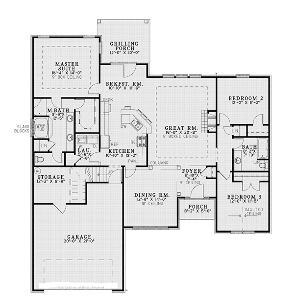 Home Plan - Country Floor Plan - Main Floor Plan #17-3353