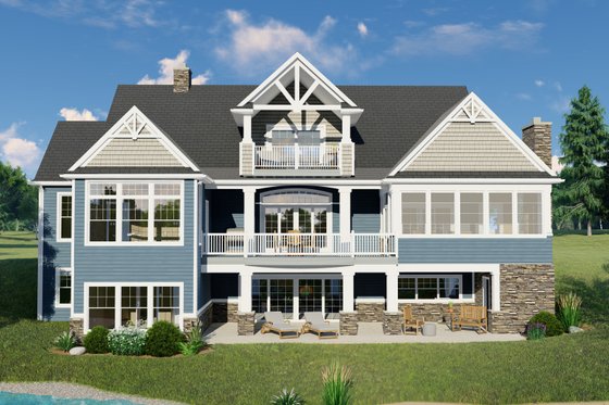Exterior - Rear Elevation for Cottage House Plan #1064-186 - 2 bed, 3.5 bath