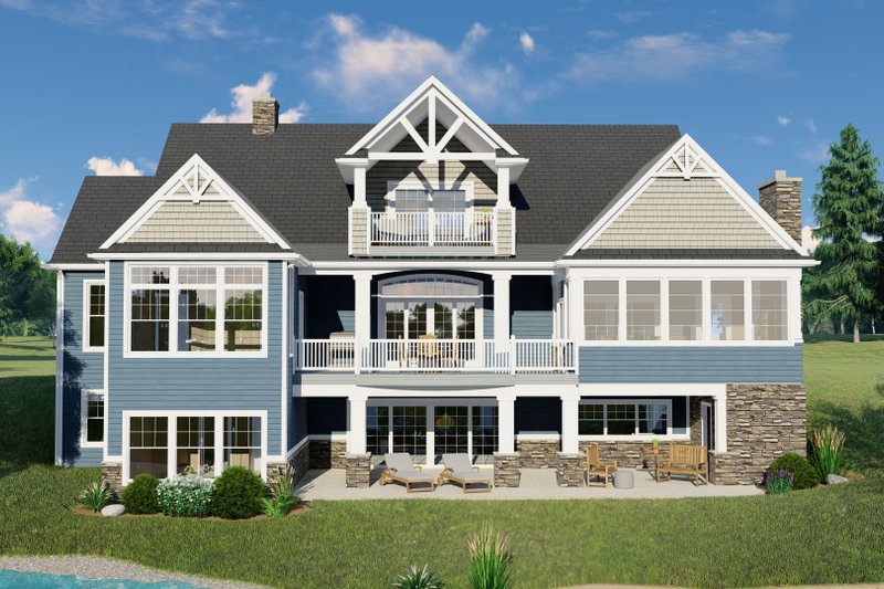 Dream House Plan - Exterior - Rear Elevation for Cottage House Plan #1064-186 - 2 bed, 3.5 bath