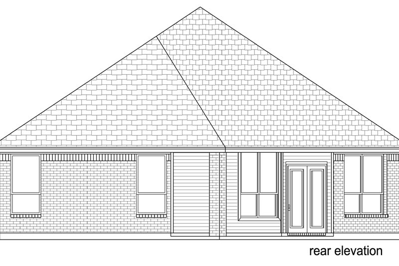 Home Plan - Exterior - Rear Elevation for European House Plan #84-584 - 3 bed, 2 bath
