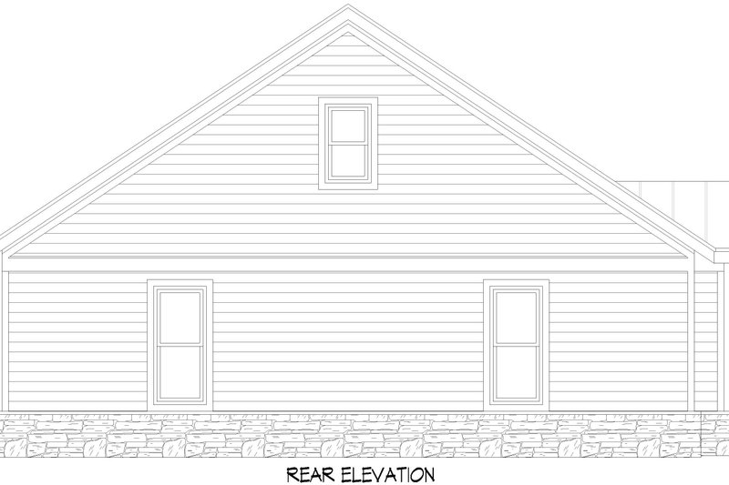 Home Plan - Exterior - Rear Elevation for Craftsman House Plan #932-1112, 0 bath
