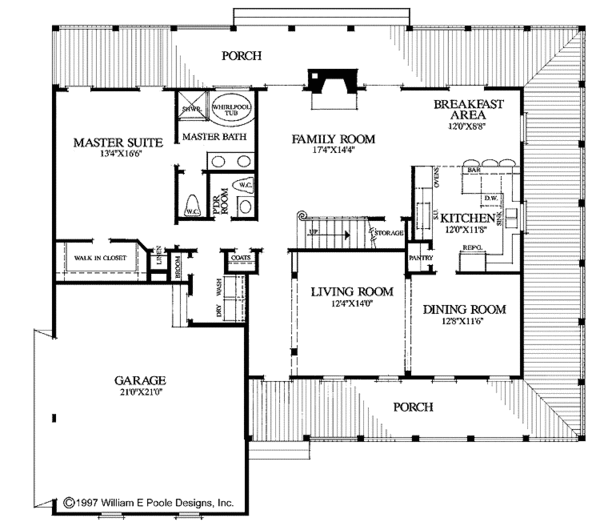 Country Floor Plan - Main Floor Plan #137-327