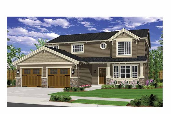 Exterior - Front Elevation 3 for Craftsman House Plan #943-26 - 3 bed, 2.5 bath