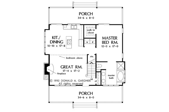 Floor Plan - Main Floor for Country House Plan #929-143 - 3 bed, 2 bath