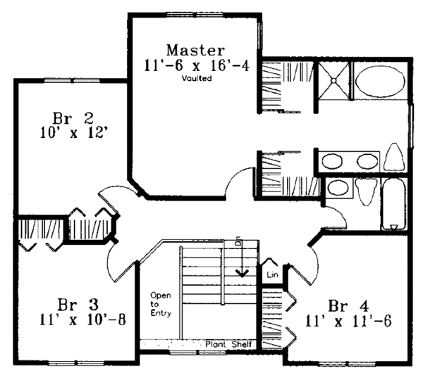 Dream House Plan - Country Floor Plan - Upper Floor Plan #300-135