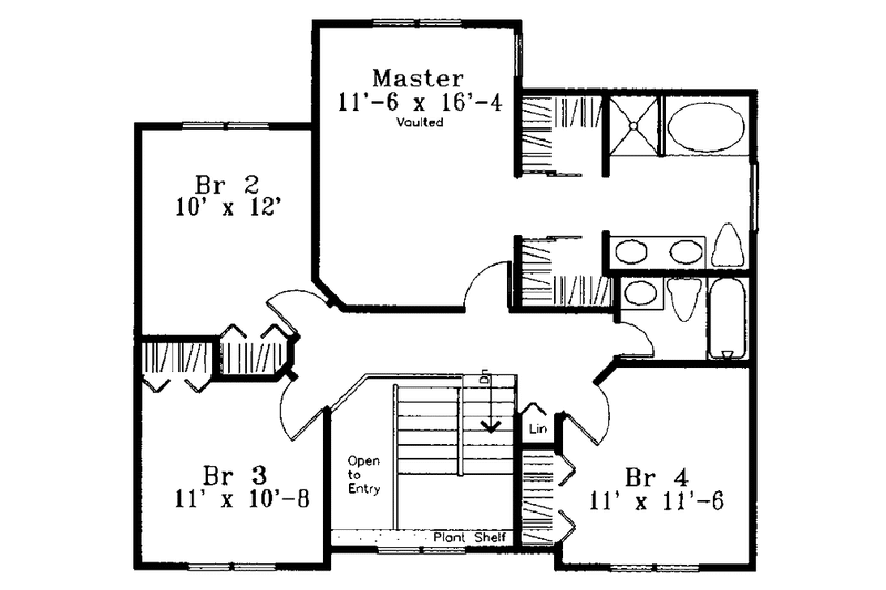 Home Plan - Floor Plan - Upper Floor for Country House Plan #300-135 - 4 bed, 2.5 bath