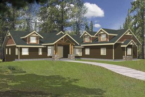 Architectural House Design - Exterior - Front Elevation for Ranch House Plan #117-811 - 5 bed, 3 bath