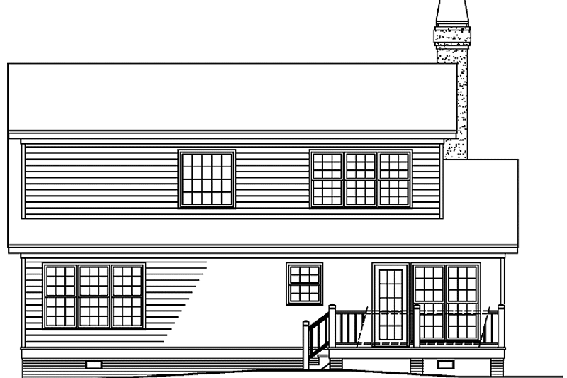 Home Plan - Exterior - Rear Elevation for Country House Plan #929-245 - 3 bed, 2 bath
