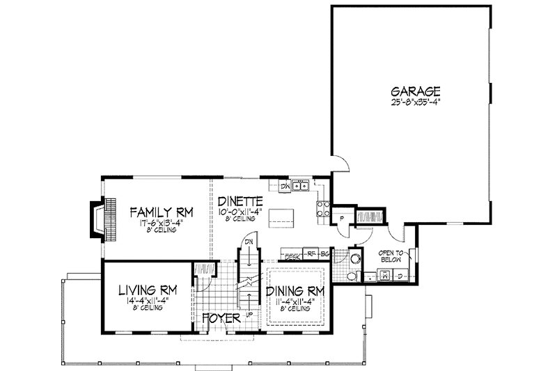 Dream House Plan - Floor Plan - Main Floor for Country House Plan #51-732 - 4 bed, 2.5 bath