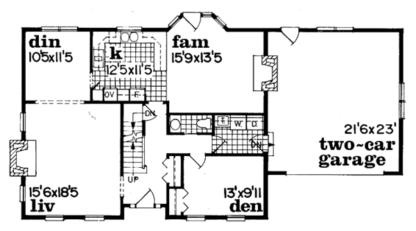 Home Plan - Colonial Floor Plan - Main Floor Plan #47-710