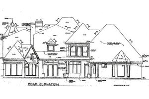 Exterior - Rear Elevation for European House Plan #141-251 - 5 bed, 5.5 bath
