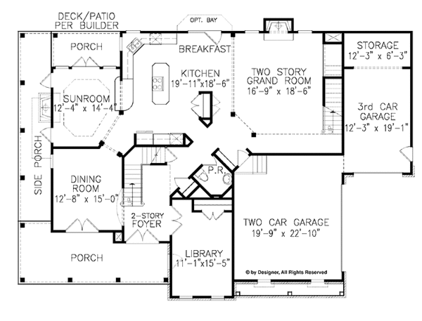 House Plan Design - Traditional Floor Plan - Main Floor Plan #54-321