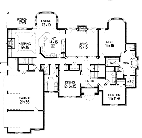 European Floor Plan - Main Floor Plan #15-228