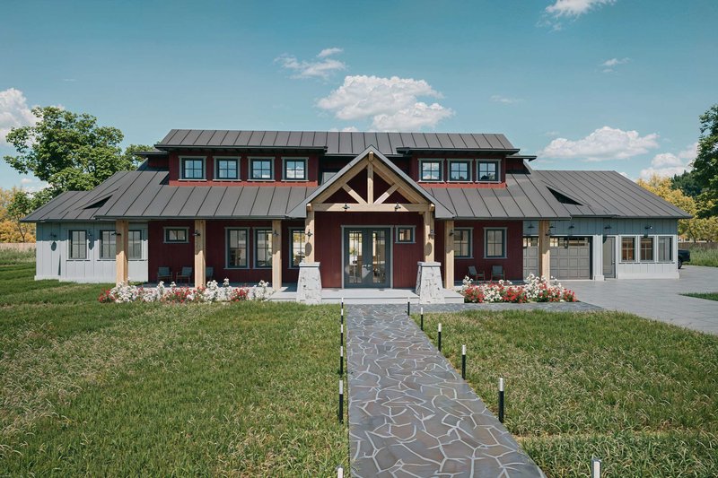 Home Plan - Exterior - Front Elevation 3 for Barndominium House Plan #1101-22 - 3 bed, 4.5 bath
