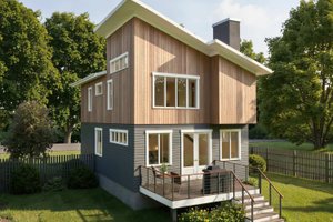 Exterior - Rear Elevation for Modern House Plan #79-294 - 3 bed, 2.5 bath