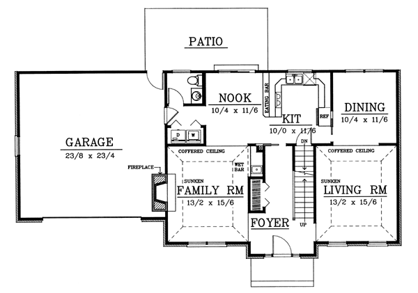 Home Plan - Colonial Floor Plan - Main Floor Plan #87-205
