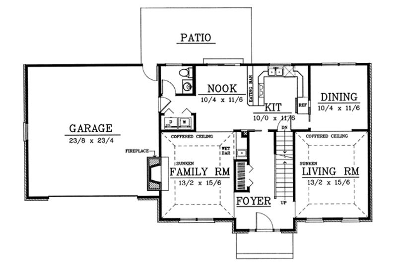Dream House Plan - Floor Plan - Main Floor for Colonial House Plan #87-205 - 3 bed, 2.5 bath