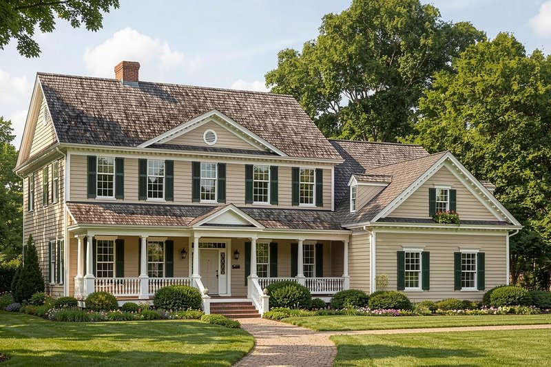 Exterior - Front Elevation 2 for Country House Plan #137-150 - 4 bed, 3.5 bath