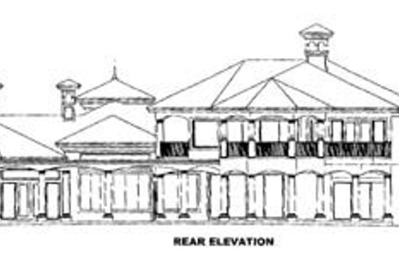 Exterior - Rear Elevation for Mediterranean House Plan #27-215 - 5 bed, 5.5 bath