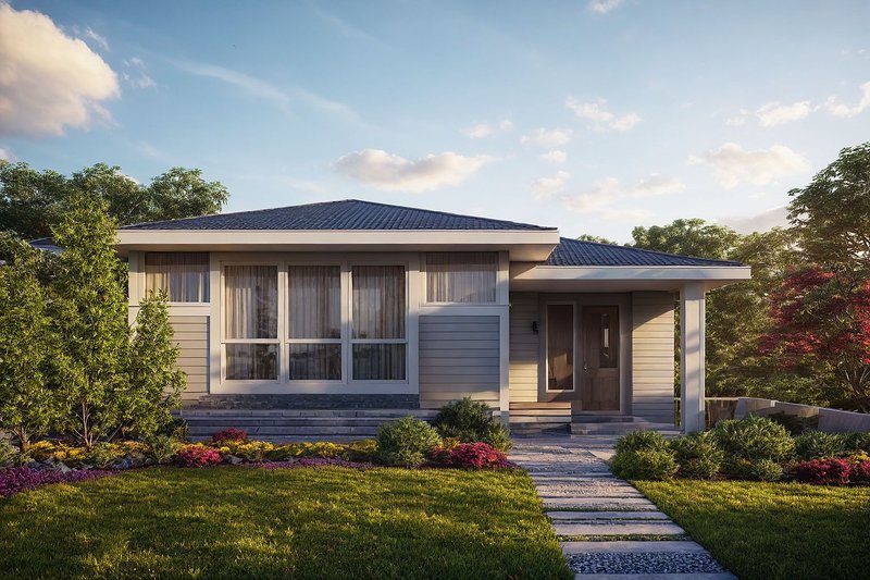House Blueprint - Prairie Exterior - Front Elevation Plan #124-1431