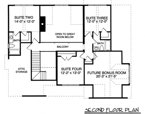 Craftsman Floor Plan - Upper Floor Plan #413-839