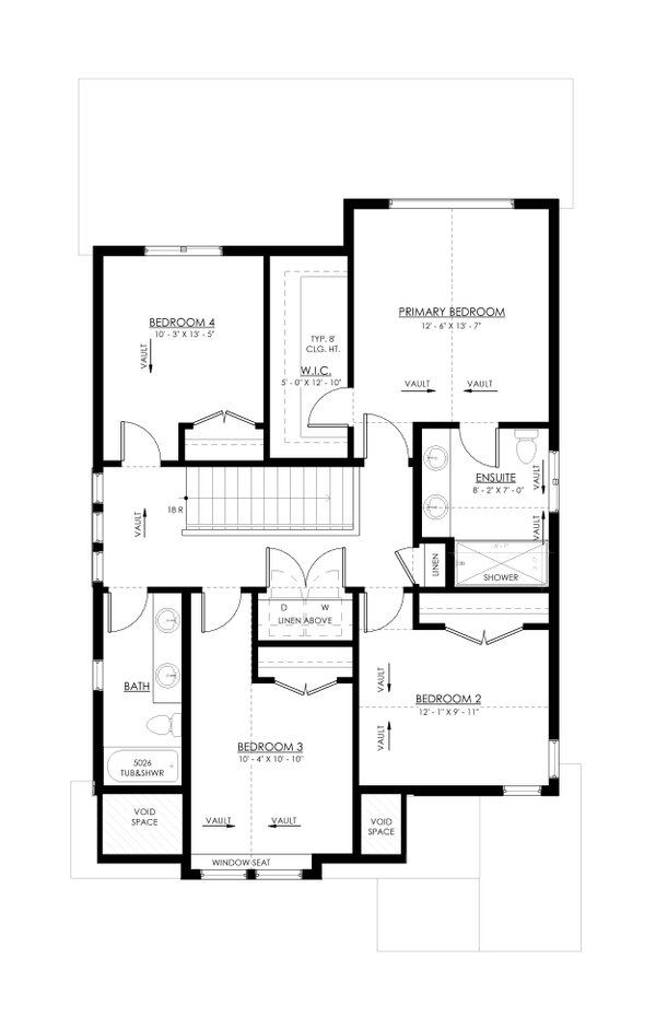 Farmhouse Floor Plan - Upper Floor Plan #1114-88