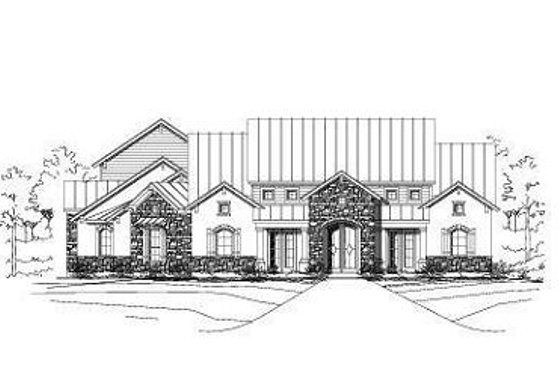 Exterior - Front Elevation for Traditional House Plan #411-726 - 4 bed, 3.5 bath