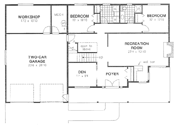 Traditional Floor Plan - Lower Floor Plan #18-9008