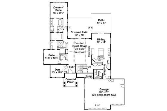 Floor Plan - Main Floor for Contemporary House Plan #124-1045 - 4 bed, 3.5 bath